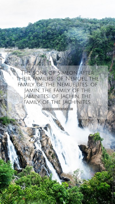 Picture 07 - Numbers 26:12 ASV Mobile Phone Wallpaper - The sons of Simeon after their families: of - Mobile Bible Verse Wallpaper