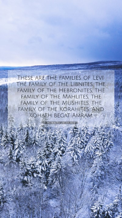 Picture 07 - Numbers 26:58 ASV Mobile Phone Wallpaper - These are the families of Levi: the family of the - Mobile Bible Verse Wallpaper
