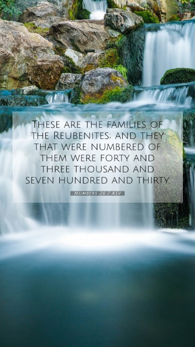 Picture 07 - Numbers 26:7 ASV Mobile Phone Wallpaper - These are the families of the Reubenites; and - Mobile Bible Verse Wallpaper