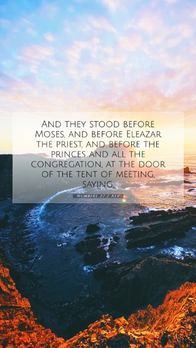 Picture 07 - Numbers 27:2 ASV Mobile Phone Wallpaper - And they stood before Moses, and before Eleazar - Mobile Bible Verse Wallpaper