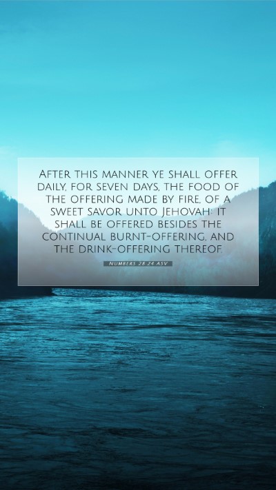 Picture 07 - Numbers 28:24 ASV Mobile Phone Wallpaper - After this manner ye shall offer daily, for seven - Mobile Bible Verse Wallpaper