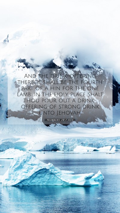 Picture 07 - Numbers 28:7 ASV Mobile Phone Wallpaper - And the drink-offering thereof shall be the - Mobile Bible Verse Wallpaper