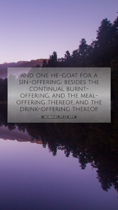 Picture 07 - Numbers 29:22 ASV Mobile Phone Wallpaper - and one he-goat for a sin-offering; besides the - Mobile Bible Verse Wallpaper