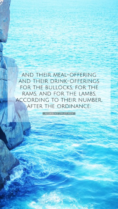Picture 07 - Numbers 29:27 ASV Mobile Phone Wallpaper - and their meal-offering and their drink-offerings - Mobile Bible Verse Wallpaper