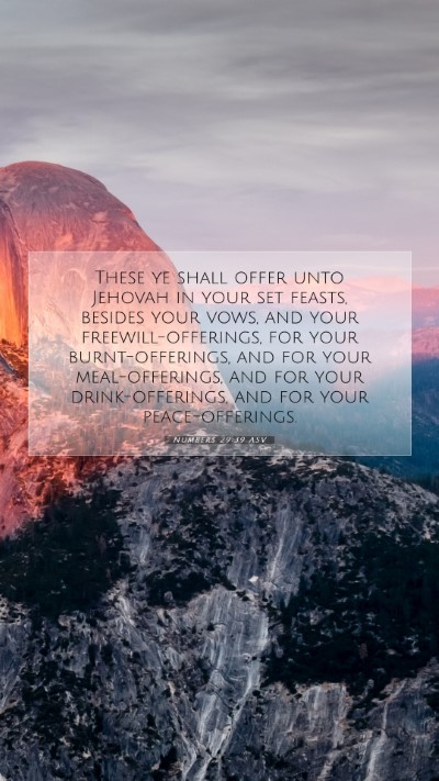 Picture 07 - Numbers 29:39 ASV Mobile Phone Wallpaper - These ye shall offer unto Jehovah in your set - Mobile Bible Verse Wallpaper