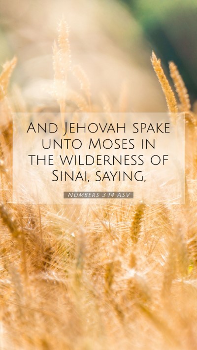 Picture 07 - Numbers 3:14 ASV Mobile Phone Wallpaper - And Jehovah spake unto Moses in the wilderness of - Mobile Bible Verse Wallpaper