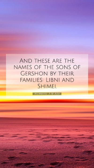 Picture 07 - Numbers 3:18 ASV Mobile Phone Wallpaper - And these are the names of the sons of Gershon by - Mobile Bible Verse Wallpaper
