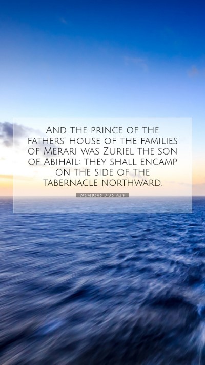 Picture 07 - Numbers 3:35 ASV Mobile Phone Wallpaper - And the prince of the fathers' house of the - Mobile Bible Verse Wallpaper