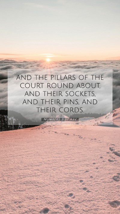 Picture 07 - Numbers 3:37 ASV Mobile Phone Wallpaper - and the pillars of the court round about, and - Mobile Bible Verse Wallpaper
