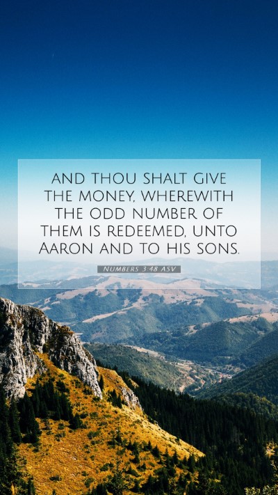 Picture 07 - Numbers 3:48 ASV Mobile Phone Wallpaper - and thou shalt give the money, wherewith the odd - Mobile Bible Verse Wallpaper