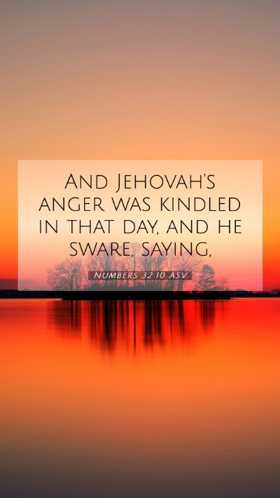 Picture 07 - Numbers 32:10 ASV Mobile Phone Wallpaper - And Jehovah's anger was kindled in that day, and - Mobile Bible Verse Wallpaper