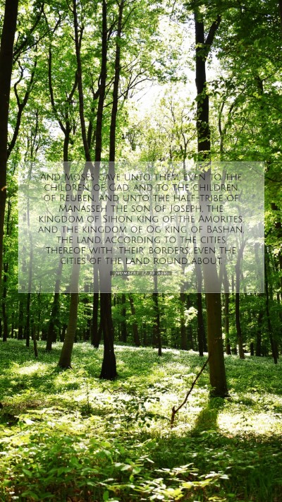 Picture 07 - Numbers 32:33 ASV Mobile Phone Wallpaper - And Moses gave unto them, even to the children of - Mobile Bible Verse Wallpaper