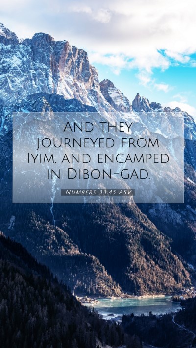 Picture 07 - Numbers 33:45 ASV Mobile Phone Wallpaper - And they journeyed from Iyim, and encamped in - Mobile Bible Verse Wallpaper