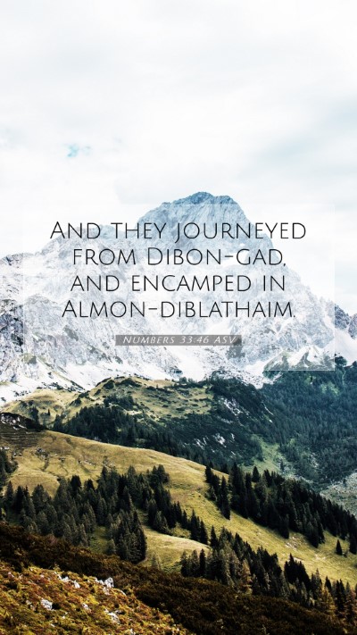 Picture 07 - Numbers 33:46 ASV Mobile Phone Wallpaper - And they journeyed from Dibon-gad, and encamped - Mobile Bible Verse Wallpaper