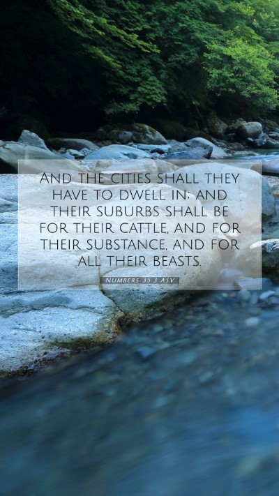 Picture 07 - Numbers 35:3 ASV Mobile Phone Wallpaper - And the cities shall they have to dwell in; and - Mobile Bible Verse Wallpaper