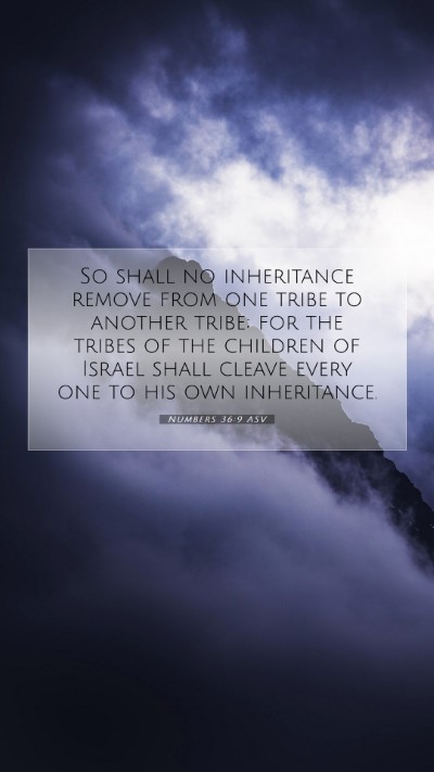 Picture 07 - Numbers 36:9 ASV Mobile Phone Wallpaper - So shall no inheritance remove from one tribe to - Mobile Bible Verse Wallpaper