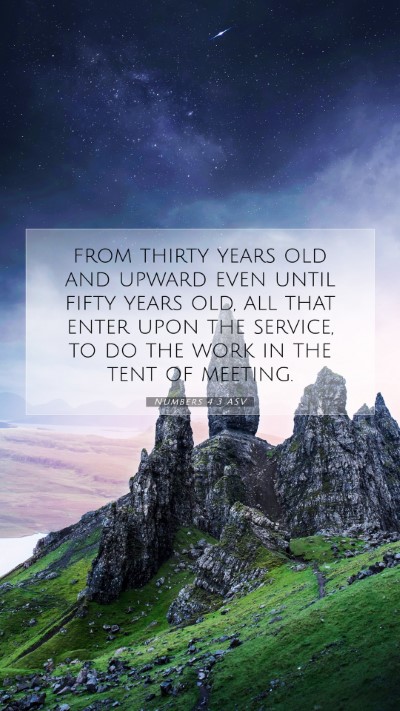 Picture 07 - Numbers 4:3 ASV Mobile Phone Wallpaper - from thirty years old and upward even until fifty - Mobile Bible Verse Wallpaper
