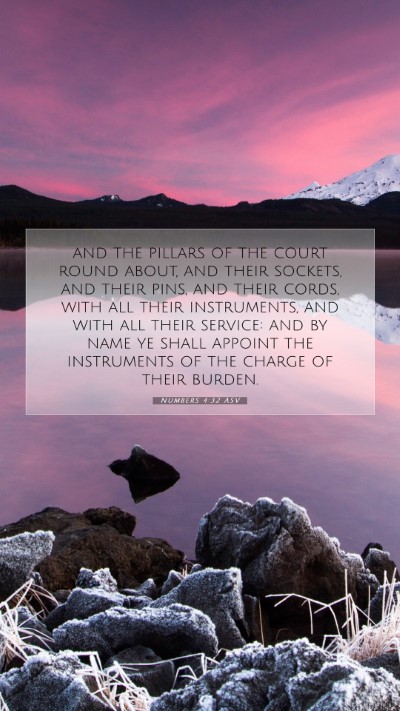 Picture 07 - Numbers 4:32 ASV Mobile Phone Wallpaper - and the pillars of the court round about, and - Mobile Bible Verse Wallpaper