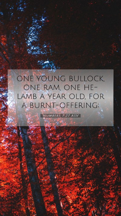Picture 07 - Numbers 7:27 ASV Mobile Phone Wallpaper - one young bullock, one ram, one he-lamb a year - Mobile Bible Verse Wallpaper