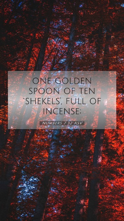 Picture 07 - Numbers 7:32 ASV Mobile Phone Wallpaper - one golden spoon of ten `shekels', full of - Mobile Bible Verse Wallpaper