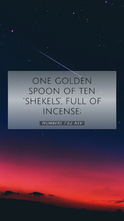 Picture 07 - Numbers 7:62 ASV Mobile Phone Wallpaper - one golden spoon of ten `shekels', full of - Mobile Bible Verse Wallpaper