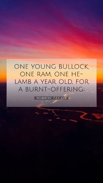 Picture 07 - Numbers 7:63 ASV Mobile Phone Wallpaper - one young bullock, one ram, one he-lamb a year - Mobile Bible Verse Wallpaper