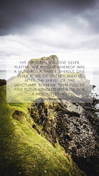 Picture 07 - Numbers 7:79 ASV Mobile Phone Wallpaper - his oblation was one silver platter, the weight - Mobile Bible Verse Wallpaper