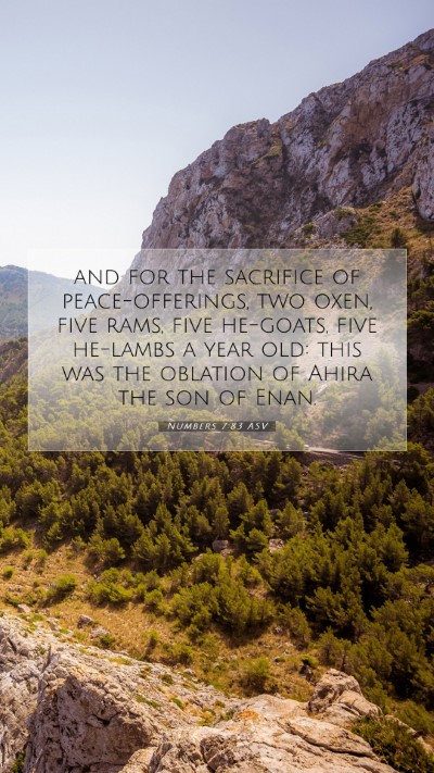 Picture 07 - Numbers 7:83 ASV Mobile Phone Wallpaper - and for the sacrifice of peace-offerings, two - Mobile Bible Verse Wallpaper