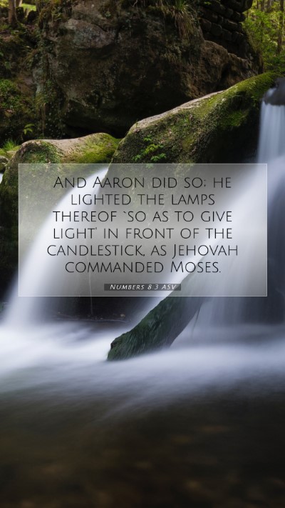 Picture 07 - Numbers 8:3 ASV Mobile Phone Wallpaper - And Aaron did so; he lighted the lamps thereof - Mobile Bible Verse Wallpaper