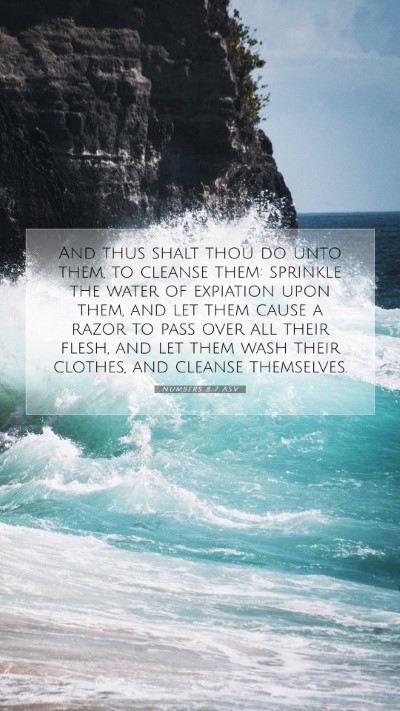 Picture 07 - Numbers 8:7 ASV Mobile Phone Wallpaper - And thus shalt thou do unto them, to cleanse - Mobile Bible Verse Wallpaper