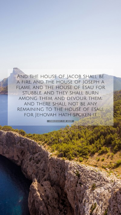 Picture 07 - Obadiah 1:18 ASV Mobile Phone Wallpaper - And the house of Jacob shall be a fire, and the - Mobile Bible Verse Wallpaper