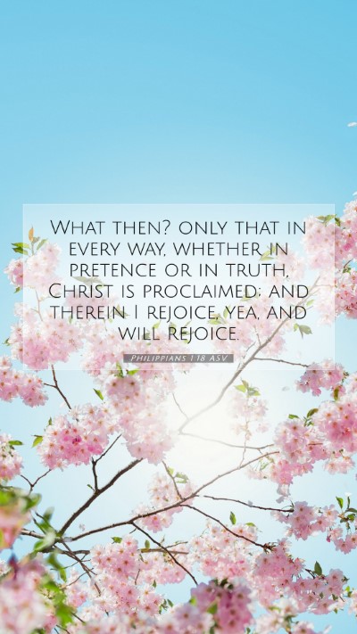Picture 07 - Philippians 1:18 ASV Mobile Phone Wallpaper - What then? only that in every way, whether in - Mobile Bible Verse Wallpaper
