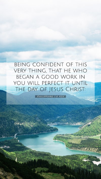 Picture 07 - Philippians 1:6 ASV Mobile Phone Wallpaper - being confident of this very thing, that he who - Mobile Bible Verse Wallpaper