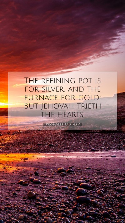 Picture 07 - Proverbs 17:3 ASV Mobile Phone Wallpaper - The refining pot is for silver, and the furnace - Mobile Bible Verse Wallpaper
