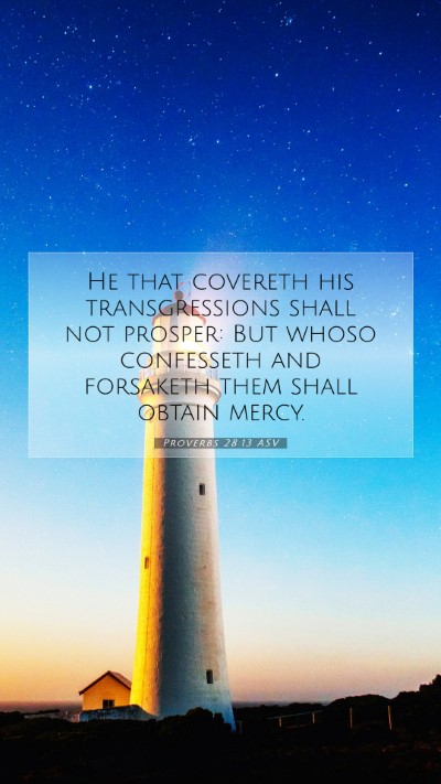 Picture 07 - Proverbs 28:13 ASV Mobile Phone Wallpaper - He that covereth his transgressions shall not - Mobile Bible Verse Wallpaper