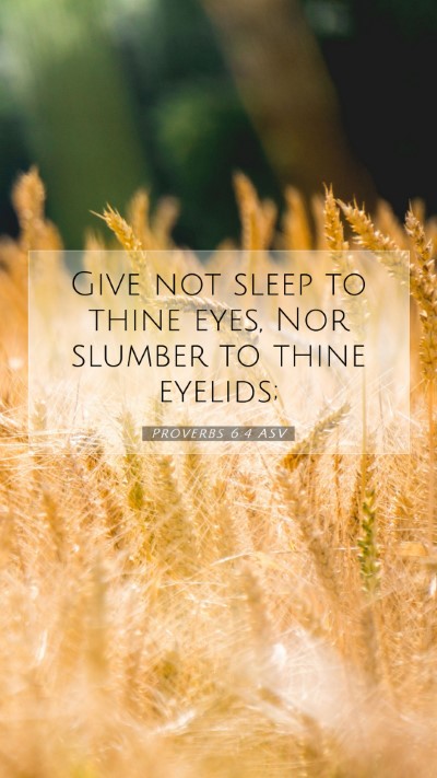 Picture 07 - Proverbs 6:4 ASV Mobile Phone Wallpaper - Give not sleep to thine eyes, Nor slumber to - Mobile Bible Verse Wallpaper