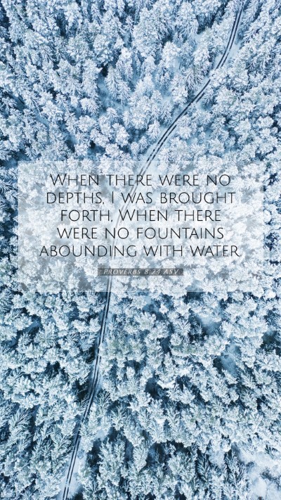 Picture 07 - Proverbs 8:24 ASV Mobile Phone Wallpaper - When there were no depths, I was brought forth, - Mobile Bible Verse Wallpaper