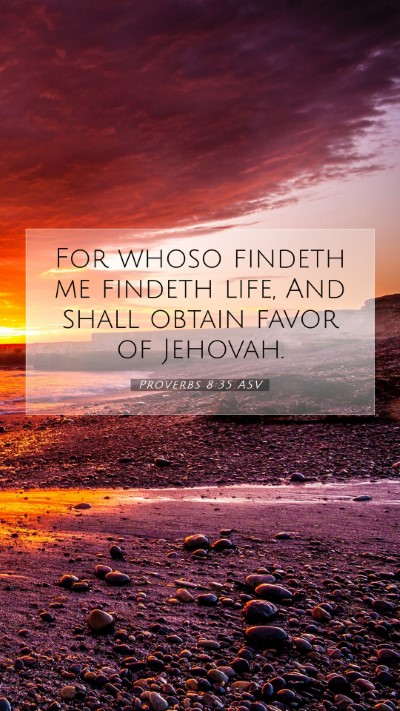 Picture 07 - Proverbs 8:35 ASV Mobile Phone Wallpaper - For whoso findeth me findeth life, And shall - Mobile Bible Verse Wallpaper