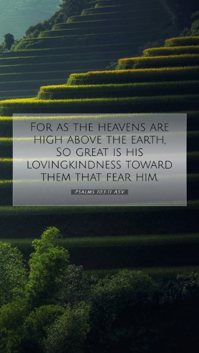 Picture 07 - Psalms 103:11 ASV Mobile Phone Wallpaper - For as the heavens are high above the earth, So - Mobile Bible Verse Wallpaper
