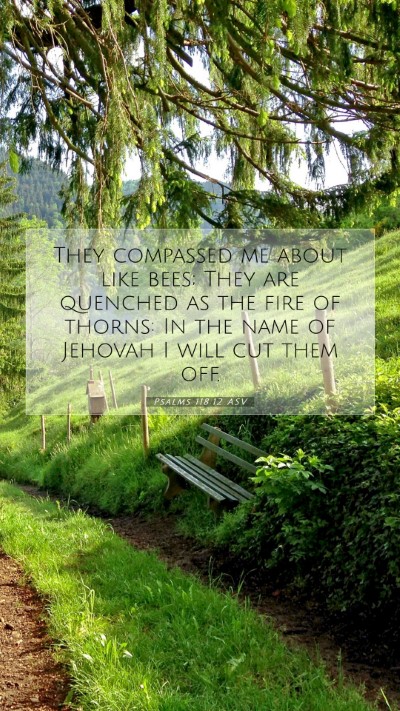 Picture 07 - Psalms 118:12 ASV Mobile Phone Wallpaper - They compassed me about like bees; They are - Mobile Bible Verse Wallpaper