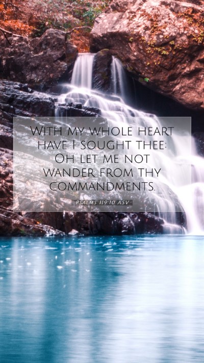 Picture 07 - Psalms 119:10 ASV Mobile Phone Wallpaper - With my whole heart have I sought thee: Oh let me - Mobile Bible Verse Wallpaper