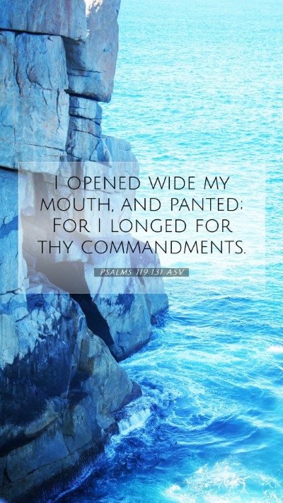 Picture 07 - Psalms 119:131 ASV Mobile Phone Wallpaper - I opened wide my mouth, and panted; For I longed - Mobile Bible Verse Wallpaper