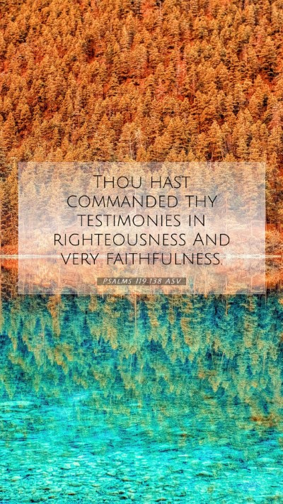 Picture 07 - Psalms 119:138 ASV Mobile Phone Wallpaper - Thou hast commanded thy testimonies in - Mobile Bible Verse Wallpaper