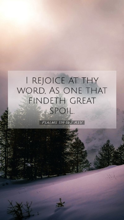 Picture 07 - Psalms 119:162 ASV Mobile Phone Wallpaper - I rejoice at thy word, As one that findeth great - Mobile Bible Verse Wallpaper