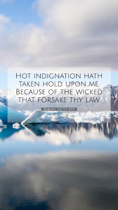 Picture 07 - Psalms 119:53 ASV Mobile Phone Wallpaper - Hot indignation hath taken hold upon me, Because - Mobile Bible Verse Wallpaper