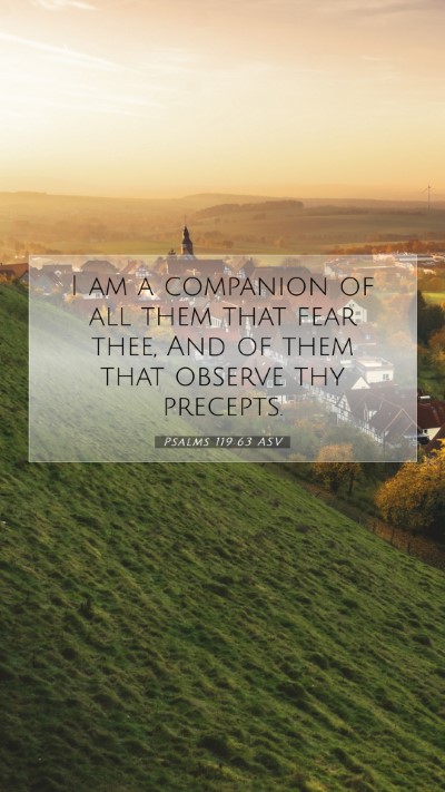 Picture 07 - Psalms 119:63 ASV Mobile Phone Wallpaper - I am a companion of all them that fear thee, And - Mobile Bible Verse Wallpaper