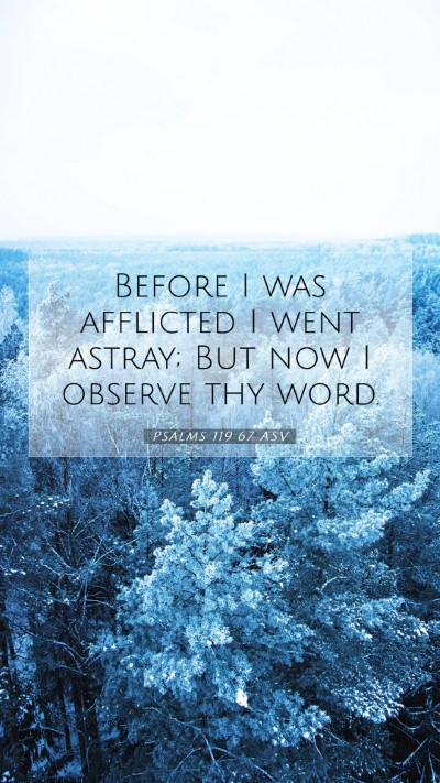 Picture 07 - Psalms 119:67 ASV Mobile Phone Wallpaper - Before I was afflicted I went astray; But now I - Mobile Bible Verse Wallpaper