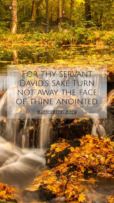 Picture 07 - Psalms 132:10 ASV Mobile Phone Wallpaper - For thy servant David's sake Turn not away the - Mobile Bible Verse Wallpaper