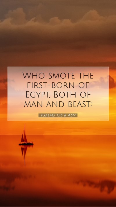 Picture 07 - Psalms 135:8 ASV Mobile Phone Wallpaper - Who smote the first-born of Egypt, Both of man - Mobile Bible Verse Wallpaper