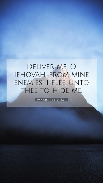 Picture 07 - Psalms 143:9 ASV Mobile Phone Wallpaper - Deliver me, O Jehovah, from mine enemies: I flee - Mobile Bible Verse Wallpaper